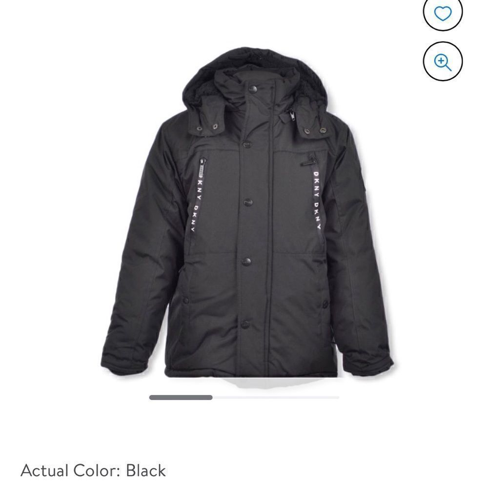 DKNY boys black winter heavyweight parkaSize 8
